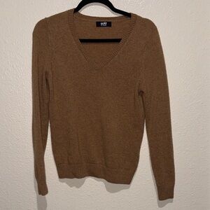 Soft by NAADAM Camel Tan V-Neck Sweater - 100% cashmere